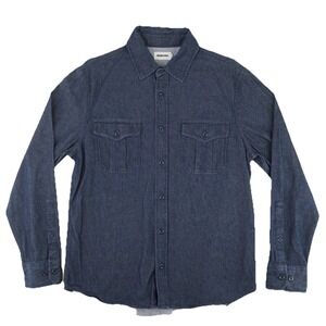 Taylor Stitch Double Pocket Denim Button Up Shirt Mens 42 Blue Organic Cotton